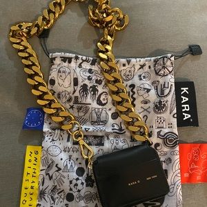 KARA Black & Gold Chain Bike Wallet